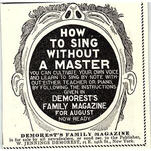 Sing Without Your Master W. Jennings DeMorest NY 1892 Ad AG2-S26